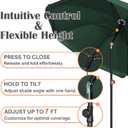 6.5ft Patio Umbrella with Push Button Tilt & Height Adjustable, UV50+ Sun Protection with Sturdy Fiberglass Ribs & Iron Pole, Market Umbrella for Outdoor Table Garden Backyard Beach