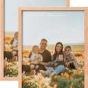 ATOBART 8x10 Set of 2 Oak Wood Picture Frame Solid Wooden Photo Frame Natural Wood Color Frames with Real Glass for Wall Mounting or Tabletop Living Room Bedroom Home Decor