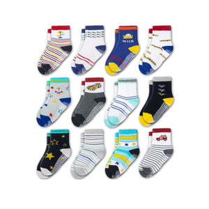 Evercute Toddler Girls Grip Socks 12 Pack Boys Non Slip Socks for Kids Anti Skid