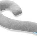 Body Pillow for Adults - Soft Long Bed Pillows Insert for Sleeping - Shredded Memory Foam and Removable Washable Cover - Swan Shaped Side Sleeper Pregnancy Pillow 49 Inch (Grey) (Fluffy Luxe)