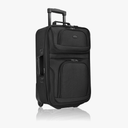 U.S. Traveler Lightweight Rolling 20" Carry On Luggage Softside Suitcase, Black, 2 Wheel Single