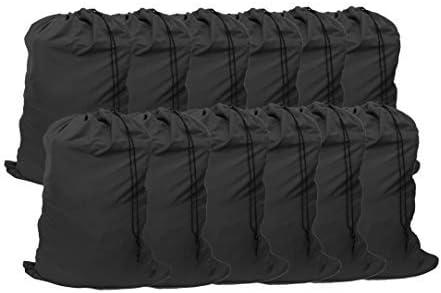 Extra Large Laundry Bag 12 Pack, Travel Laundry Bags with Drawstring Closure, 30"x40", for college, dorm and apartment dwellers (12PCS Black)