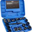 Orion Motor Tech Master Ball Joint Press Kit, 23pc Ball Joint Press & U Joint Removal Kit with Sockets and Universal Adapters, Heavy Duty Ball Joint Tool Set