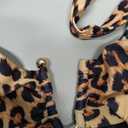 SUUKSESS Women Sexy Tummy Control One Piece Swimsuits Halter U-Wire Cutout Bathing Suit V Necck Push Up Swimwear 2026(Leopard Black, XL)