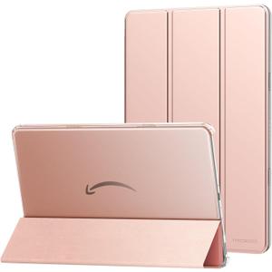 MoKo Case Fits Amazon Kindle Fire Max 11 Tablet (13th Generation, 2023 Release) 11" - Slim PU Leather Trifold Stand Cover for Fire 11 Tablet Frosted Hard Back Shell with Auto Wake/Sleep, Rose Gold