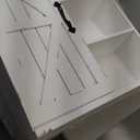 Kate and Laurel Cates Modern Farmhouse Decorative Wood Wall Storage Shelving Cabinet with Sliding Barn Door, Rustic White (22x28)