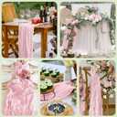 Asee'm 3pcs Cheesecloth Table Runner 120 Inches Blushing Pink Spring Easter Boho Gauze Cheese Cloth Runner 10FT Rustic Sheer Table Runners for Wedding Baby Shower Holiday Party Decoration