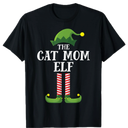 Cat Mom Elf Matching Family Group Christmas Party Pyjamas T-Shirt for Men Women Kids M