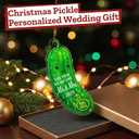 MAMAGIFTREE Christmas Pickle Ornament 2025 Wedding Gifts for Couples Mr and Mrs Gifts Bridal Shower Gift Wedding Ideas for Newly Wed Bride Glass Ornament, Just Married Gift for Newlywed Couple