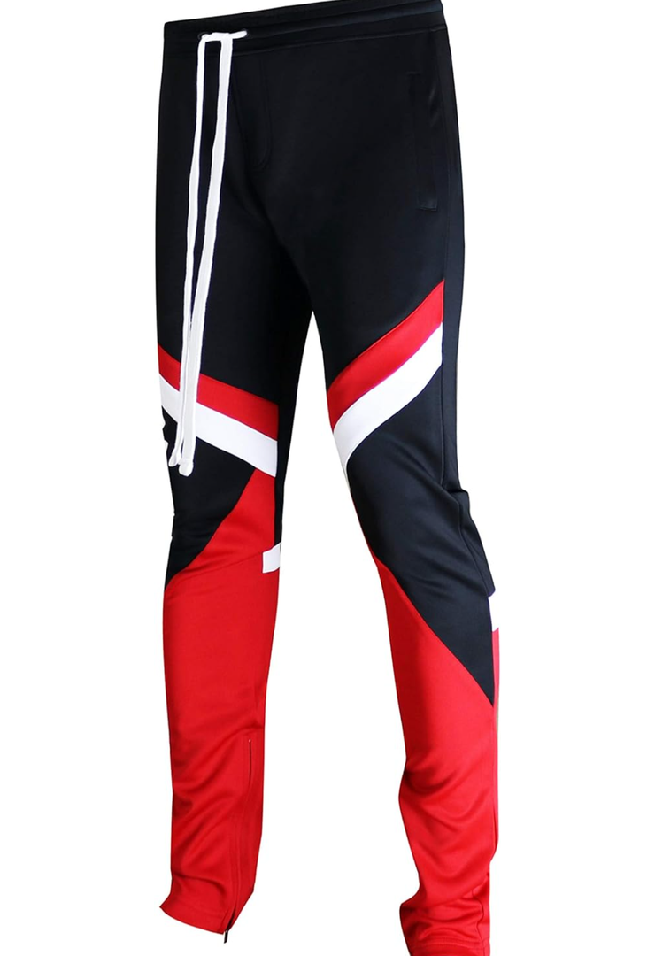 SCREENSHOT-Track Pants Fashion P41902 Mens Premium Straight Fit Athletic Fitness Fashion Urban Streetwear Bottoms ,Size M