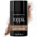 Toppik Hair Building Fibers, Light Brown, 12g Fill In Fine or Thinning Hair, Instantly Thicker, Fuller Looking, 9 Shades for Men & Women, Keratin Protein Formula