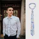 Ties for Men, Floral Mens Tie Skinny Tie for Men Cotton Floral Necktie for Wedding