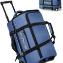 Ponhog 25 Inch Duffle Bag with Wheels for Men - Water Resistant Wheeled Duffle Bag for Weekend Travel & Overnight Trips, Blue