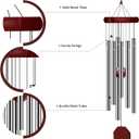 2 Pack Pgzsy Memorial Wind Chimes Outdoor Large Deep Tone, Elegant Sympathy Wind-Chime Personalized with 6 Tuned Tubes for Garden Patio Balcony and Home