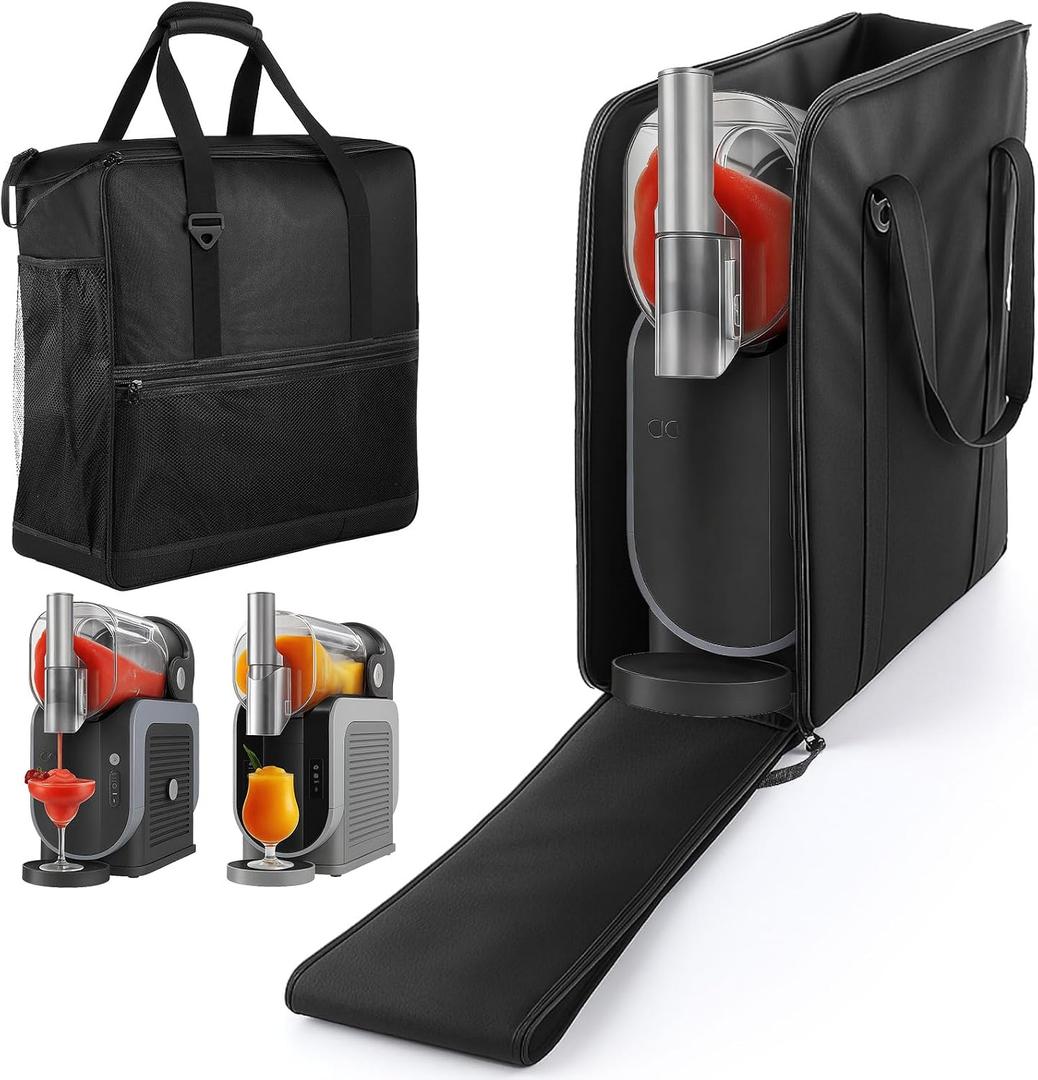 Eccliy Carrying Bag Compatible with Ninja Slushie Machine Fs301 & Fs300, Portable Outdoor Frozen Drink Maker Travel Bag Case Side Opening Thickly Padded for Protection Slushie Machine Accessories