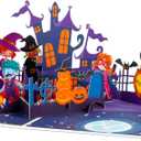 3 x Halloween Pop Up Card with Haunted House and Costumed Kids  3D Halloween Greeting Card for Kids, Grandson, Granddaughter, Boys, Girls, Birthday or Trick or Treat  Includes Envelope and Blank Note Card