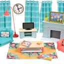 Honey Bee Acres Cozy Living Room Dcor  28 Pieces Accessory Set | Colorful Farmhouse Doll Furniture | Pretend Play Toys for Kids - Sunny Days Entertainment