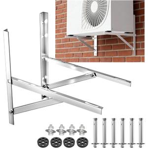 WISSCOOL Mini Split Wall Mounting Bracket for 9000-24000 BTU Air Conditioner, Foldable Heavy Duty AC Support Bracket for Wall Mount Condenser AC Heat Pump Systems, 201 Stainless Steel Max 500 Lb