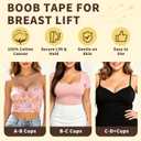 2 x Adamotto Boob Tape for Breast Lift - 2 Rolls Waterproof Adhesive Body Tape with 5 Pairs Nipple Covers, Invisible Support for Backless Strapless Dresses A-DD Cup Beige