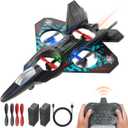 BEZGAR Drones for Kids | 2.4GHZ RC Plane, Remote Control Airplane, RC Helicopter, 360 Flip Fighter Jet Toy with Colorful LED Navigation Light Blue