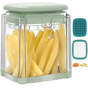 French Fry Cutter, Solucky Potato Onion Cutter, Professional Homestyle Vegetable Chopper Dicer, Great for Potatoes Carrots Cucumbers Zucchini Peppers 3/ 8 inch Blade(Only 1 Blade)