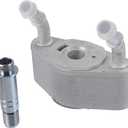 Engine Oil Cooler Kit Compatible for Ford F-150 2011-2023, Durable Aluminum Alloy Silver Tone Transmission Oil Cooler with Bolt