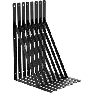 LEOPO 18 Inch Heavy Duty Shelf Brackets & Supports, 90 Degree Triangle L Shelf Support Angle Brackets for Garage Storage, 8 Pack