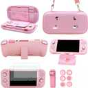 GUTIAL Accessories Bundle for Nintendo Switch Lite - Cute Kawaii NS Lite Accessories kit for Grils Boys Kids with Carrying Case, Cartoon Cover Case, Screen Protector, Stand (LITE Z-Pink)