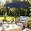 7.5FT Large Outdoor Patio Umbrella with Crank & Tilt - Durable Market Umbrella for Outdoor Patio with 6 Fiberglass Ribs for Poolside,Deck,Yard,Garden