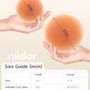Niidor Nipple Covers for Women with Large Breasts Silicone No Show Sticky Bra Reusable Waterproof Ultra-thin Pasties (2 Pairs_creme, 4.72 Inches(DD.DDD.G+ Cups))
