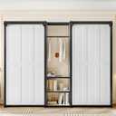 Twin Size Murphy Bed with Shelves, Metal Wall Bed with Foldable and Space-Saving Design, White Finish (Off White + MDF+Metal + Twin)