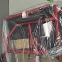 Medline Ultra Lightweight Transport Wheelchair for Adults, Foldable, 19-Inch Seat Width, Red Frame, Black Upholstery