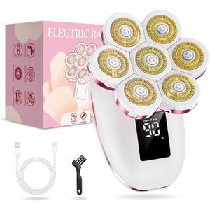 Electric Razors for Women,7D Gifts for Women,Cordless Electric Shaver with Detachable Head Wet/Dry Facial Hair Remover for Legs Painless Water Resistant (Pink)