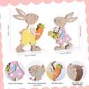 5 x WellSign 2Pcs Easter Bunny Table Wooden Sign Decorations for Home, Farmhouse Rustic Wood Rabbit Tiered Tray Decor for Tabletop Shelf Mantel Happy Spring Party Outdoor Indoor, Easter Gifts for Kids