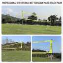 Heavy Duty Professional Volleyball Net Set for Outdoor Backyard Beach with Tetoron Net, 2" Adjustable Aluminum Poles, 2 Tension Adjusters, PU Volleyball and Pump, Carry Bag, 32ft