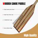 WONITAGO Wooden Canoe Paddle with Anti-Collision Edge, Wood Boat Paddle