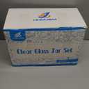 6-Pack Borosilicate Glass Storage Jars with Bamboo Lids + 132 Pre-Printed Pantry Labels Included, BPA-Free Thicken Airtight Containers for Flour, Sugar, Rice, Microwave & Freezer Safe(100OZ/54OZ/27OZ)