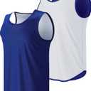 Liberty Pro Men's Lightweight Reversible Rec Tanks, Mesh Basketball Jerseys Athletic Quick Dry Shirts Team Scrimmage Uniforms (Navy/ White, Large)