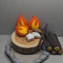 Pretend Campfire Set for Kids with S'Mores Kit & Wood Log Pillow - Soft, Safe & Durable Toy Campfire for Pretend Play & Sensory Play - Giftable Plush Felt Kids Campfire Playset for Ages 3+