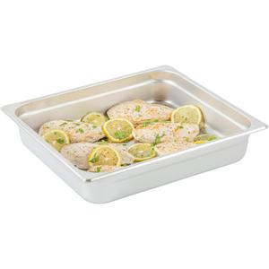 Restaurantware Hotel Pan 1 Count 2/3 Size Anti-Jam 2.5 Deep Freezable 24 Gauge Stainless Steel Steam Pan Lid Sold Separately, for Use in Commercial Kitchens, Cafeterias, and Catering Event