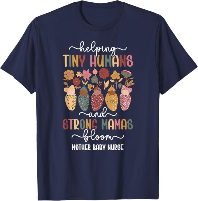 Mother Baby Nurse Best Postpartum Nurse Mom Baby Nurse T-Shirt, Navy L