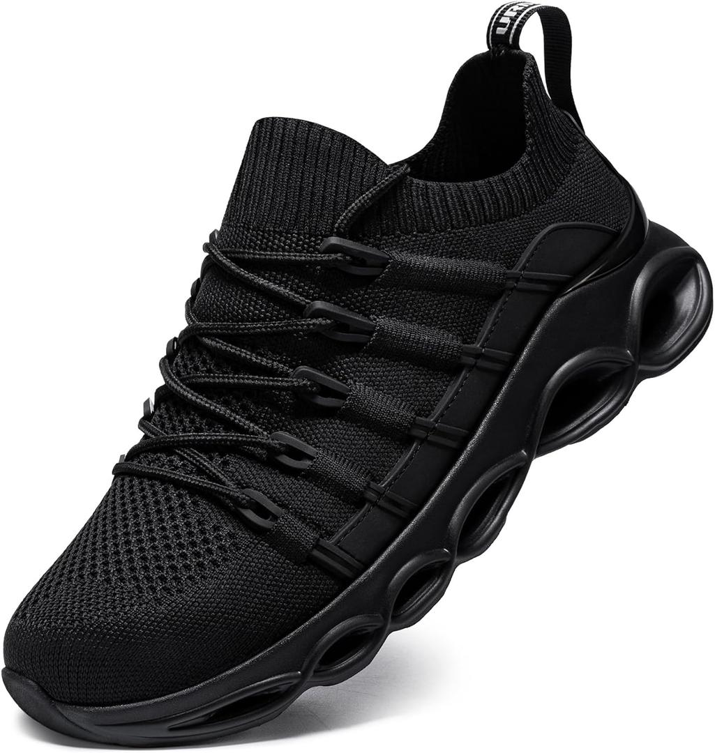 Steel Toe Shoes for Men Comfortable Safety Shoes Work Lightweight Steel Toe Sneakers Breathable Safety Sneakers Industrial Work Footwear (7, Deep Black)