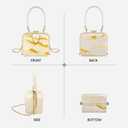 Lipstick Bag for Women, Small Crossbody Purse with Chain Strap, Embroidered Design, Evening Party Clutch