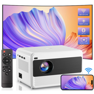 5G WiFi & Bluetooth 1080P Portable Projector, 16000LM, 50% Zoom, Outdoor Movie Projector for Phone/Laptop/TV Stick/DVD/USB/HDMI