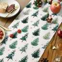 OTOSTAR Snowflake Christmas Tree Black Merry Christmas Table Runner, Xmas Seasonal Winter Holiday Kitchen Dining Table Decoration for Home Party Decor 13x90 Inch