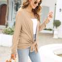 Yekaty Womens Lightweight Cardigans Open Front Long Sleeve Drape Kimono Cardigan Sweaters with Pockets (Beige, XXL)