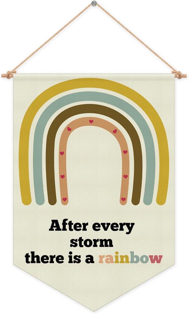 Inspirational Quote Gifts Wall Decor Hanging Pennant Flag Banner Motivational Rainbow Baby Gift for Nursery Bedroom Kids Room Playroom Wall Sign Decor Baby Shower Christmas Birthday Presents