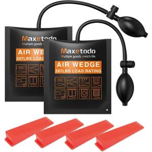 2PCS Air Wedge Up Bags, Air Shim Inflatable Wedge, Air Inflatable Pillows, Inflatable Pillow for Lifting Heavy Furniture up to 440 lbs 6cm Height for Home Door, Window Installation Car Repair