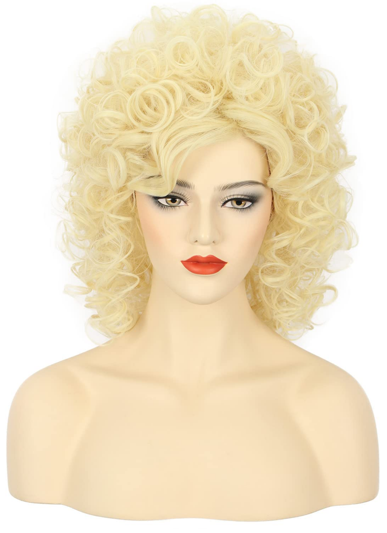 karlery Women Long Blonde Wave Wig Dolly Parton Retro Singer Wig for Halloween Party Fashion Costume