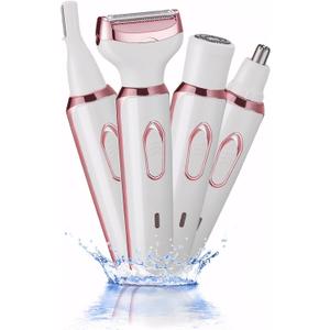 Vacto Electric Razors for Women, 4-in-1 Women’s Facial Hair Removal, Face Shaver Ebrow Trimmer Pubic Bikini Trimmer Portable Ladies Shaver Womens Razors for Shaving